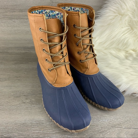 blue suede shoes duck boots